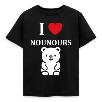 Ours en peluche petit nounours - T-shirt Enfant - noir - Devant - AI Model Kid Female (0cm)