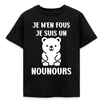 Ours en peluche petit nounours - T-shirt Enfant - noir - Devant - AI Model Kid Female (0cm)