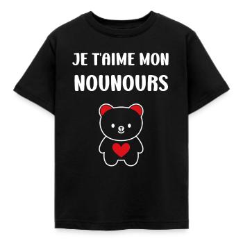 Ours en peluche petit nounours - T-shirt Enfant - noir - Devant - AI Model Kid Female (0cm)