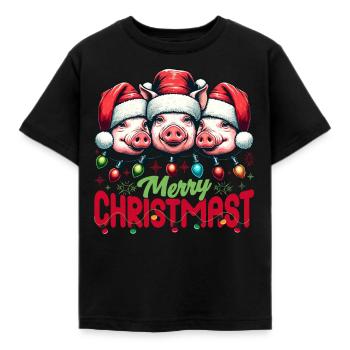 MERRY ChristMAST - Weihnachtsbraten Essen Mahlzeit - Kinder T-Shirt - Schwarz - Vorne - AI Model Kid Female (0cm)