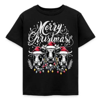JOYEUX Noël - Rôti de bœuf de Noël - T-shirt Enfant - noir - Devant - AI Model Kid Female (0cm)