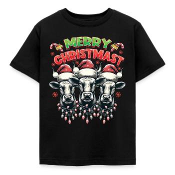 JOYEUX Noël - Rôti de bœuf de Noël - T-shirt Enfant - noir - Devant - AI Model Kid Female (0cm)
