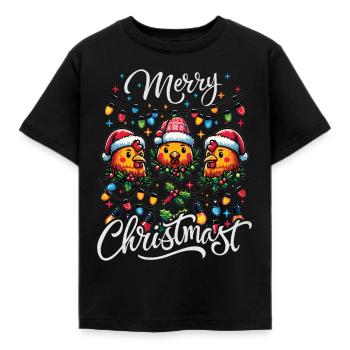 MERRY ChristMAST - Weihnachtsbraten Essen Mahlzeit - Kinder T-Shirt - Schwarz - Vorne - AI Model Kid Female (0cm)