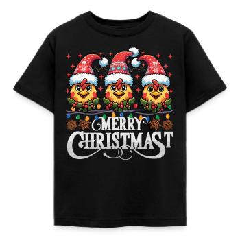 MERRY ChristMAST - Weihnachtsbraten Essen Mahlzeit - Kinder T-Shirt - Schwarz - Vorne - AI Model Kid Female (0cm)