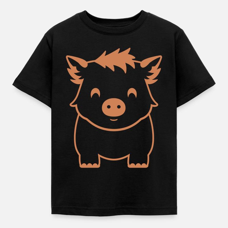 Umorismo Piccolo Cinghiale - Maglietta per bambini - nero