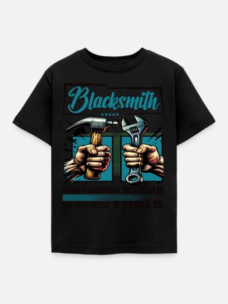 Blacksmith Beruf Spruch Arbeiter - Kinder T-Shirt - Schwarz