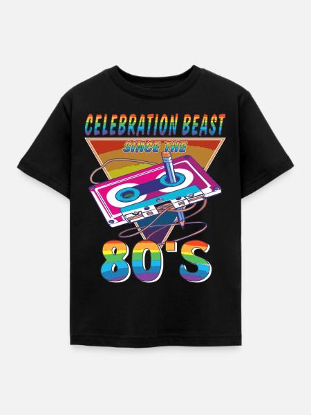 KASSETTE CELEBRATION BEAST 80ER - Kinder T-Shirt - Schwarz