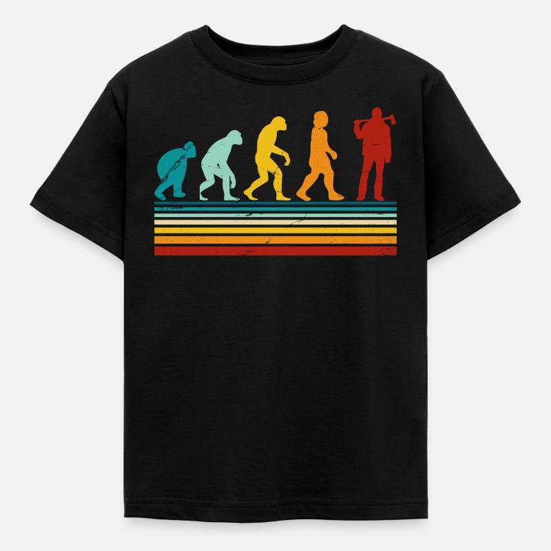 Retro Evolution Lumberjack - Wood Chipper - Kids' T-Shirt - black