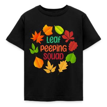 Leaf Peeping Squad Autumn Leaf Peeper - T-shirt Enfant - noir - Devant - AI Model Kid Female (0cm)