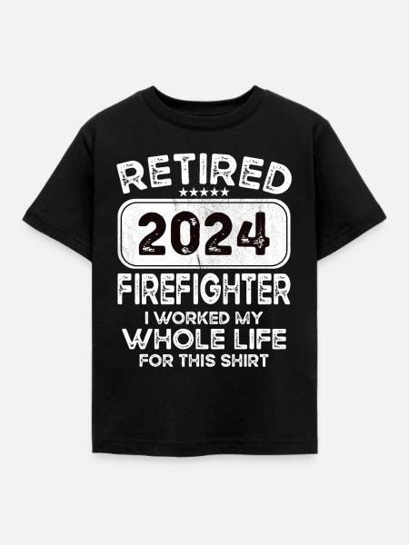 Retired Firefighter 2024 - Kinder T-Shirt - Schwarz