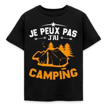 Je peux pas jai camping - T-shirt Enfant - noir - Devant - AI Model Kid Female (0cm)