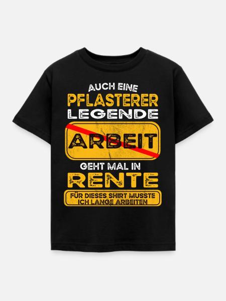 Pflasterer lustiges Rente Pension - Kinder T-Shirt - Schwarz