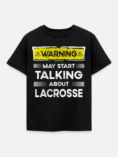 Talking about Lacrosse funny - Kinder T-Shirt - Schwarz