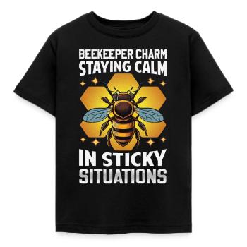 Charme de l’apiculteur - Situations délicates - T-shirt Enfant - noir - Devant - AI Model Kid Female (0cm)