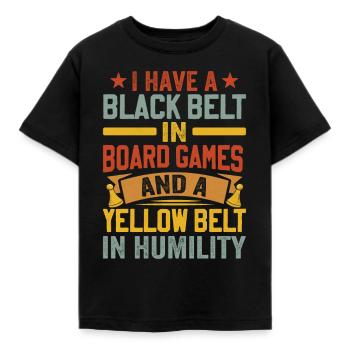 Board Game Saying - Shy, Introvert - Kids' T-Shirt - black - Front - AI Model Kid Female (0cm)