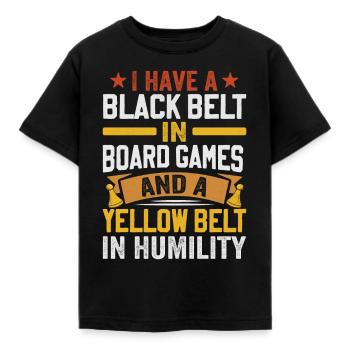 Board Game Saying - Shy, Introvert - Kids' T-Shirt - black - Front - AI Model Kid Female (0cm)