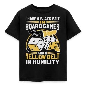 Board Game Saying - Shy, Introvert - Kids' T-Shirt - black - Front - AI Model Kid Female (0cm)