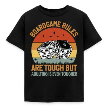 Board Game Rules - But Adulting Is Tougher - Kids' T-Shirt - black - Front - AI Model Kid Female (0cm)
