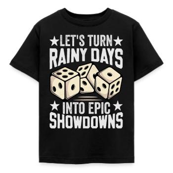 Board Game Saying - Turning Rainy Days Board game - Kids' T-Shirt - black - Front - AI Model Kid Female (0cm)