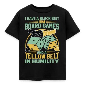 Board Game Saying - Shy, Introvert - Kids' T-Shirt - black - Front - AI Model Kid Female (0cm)