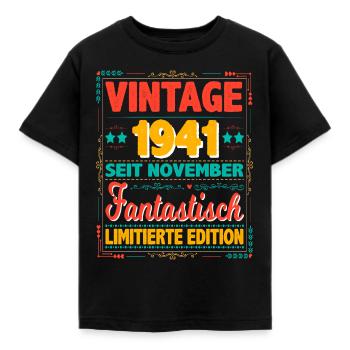 November 1941 Vintage Fantastic 82 Years Man - Kids' T-Shirt - black - Front - AI Model Kid Female (0cm)