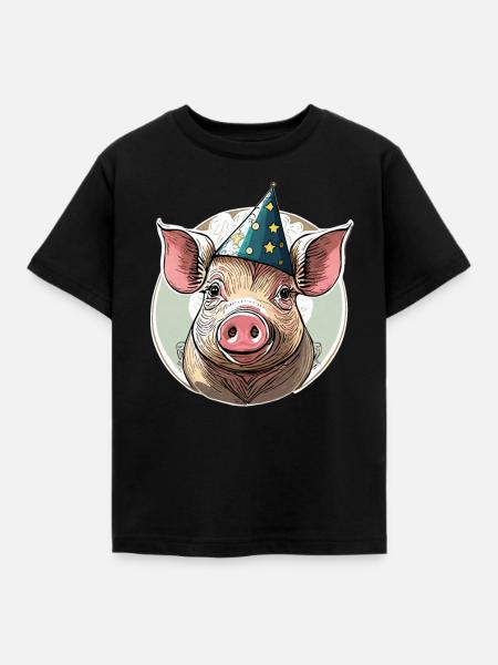 SCHWEIN FEIERN - Kinder T-Shirt - Schwarz
