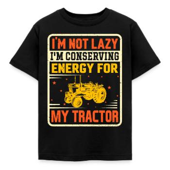 Économiser l’énergie pour la récolte de l’agriculture du tracteur - T-shirt Enfant - noir - Devant - AI Model Kid Female (0cm)