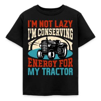 Économiser l’énergie pour la récolte de l’agriculture du tracteur - T-shirt Enfant - noir - Devant - AI Model Kid Female (0cm)