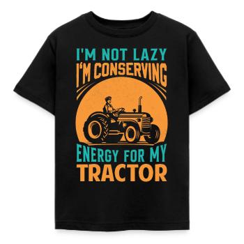 Économiser l’énergie pour la récolte de l’agriculture du tracteur - T-shirt Enfant - noir - Devant - AI Model Kid Female (0cm)
