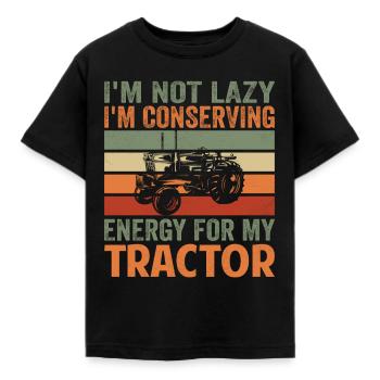 Économiser l’énergie pour la récolte de l’agriculture du tracteur - T-shirt Enfant - noir - Devant - AI Model Kid Female (0cm)