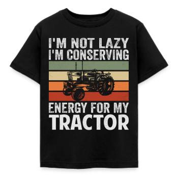 Économiser l’énergie pour la récolte de l’agriculture du tracteur - T-shirt Enfant - noir - Devant - AI Model Kid Female (0cm)