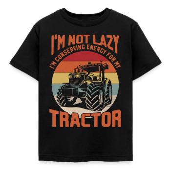 Économiser l’énergie pour la récolte de l’agriculture du tracteur - T-shirt Enfant - noir - Devant - AI Model Kid Female (0cm)