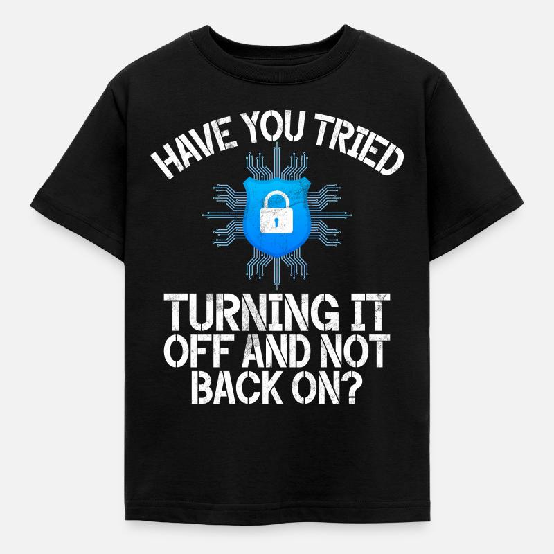 Cyber security hacker hacking - Kids' T-Shirt - black