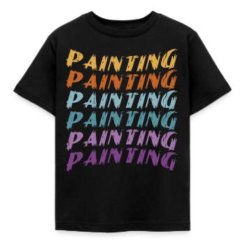Peinture Peinture Coulée Vernis Construction Peinture - T-shirt Enfant - noir - Devant - AI Model Kid Female (0cm)