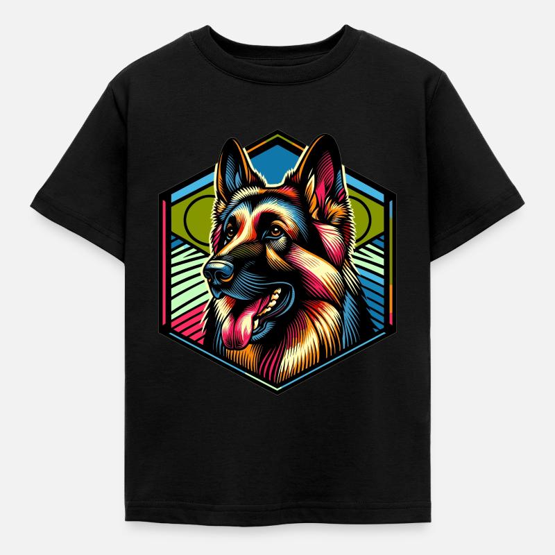 German Shepherd - Kids' T-Shirt - black
