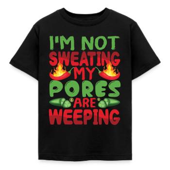 Je ne transpire pas mes pores pleurent - Chili Cook - T-shirt Enfant - noir - Devant - AI Model Kid Female (0cm)
