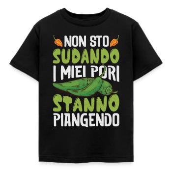 Je ne transpire pas mes pores pleurent - Chili Cook - T-shirt Enfant - noir - Devant - AI Model Kid Female (0cm)
