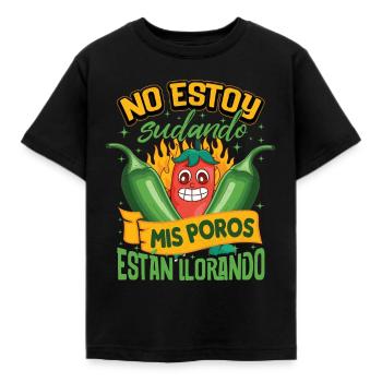 Je ne transpire pas mes pores pleurent - Chili Cook - T-shirt Enfant - noir - Devant - AI Model Kid Female (0cm)