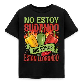 Je ne transpire pas mes pores pleurent - Chili Cook - T-shirt Enfant - noir - Devant - AI Model Kid Female (0cm)