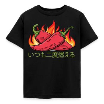 Il brûle toujours deux fois - Sauce piquante Chili Cook - T-shirt Enfant - noir - Devant - AI Model Kid Female (0cm)