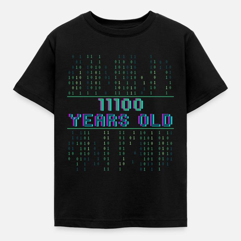 28. Geburtstag 28 Jahre alt Binärcode Coder - Kinder T-Shirt - Schwarz