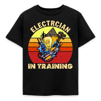 Électricien en formation Technicien d’éclairage Profession de lampe - T-shirt Enfant - noir - Devant - AI Model Kid Female (0cm)
