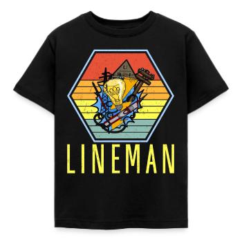 Monteur de lignes, électricien, technicien en éclairage, lampe Profession - T-shirt Enfant - noir - Devant - AI Model Kid Female (0cm)