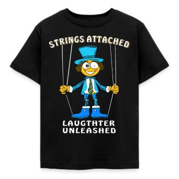 MARIONNETTE FILS ATTACHÉS RIRE - T-shirt Enfant - noir - Devant - AI Model Kid Female (0cm)
