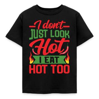 Ça a l’air chaud – fille avec du piment fort et - T-shirt Enfant - noir - Devant - AI Model Kid Female (0cm)