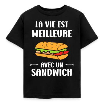 Humour sandwich - T-shirt Enfant - noir - Devant - AI Model Kid Female (0cm)