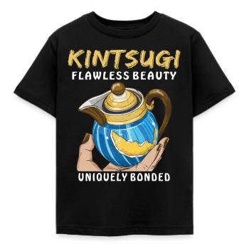KINTSUGI UNE BEAUTÉ SANS FAILLE LIÉE DE MANIÈRE UNIQUE - T-shirt Enfant - noir - Devant - AI Model Kid Female (0cm)