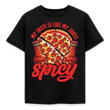 Chili-Enthusiast Spicy Chef Pizza Bekleidung - Kinder T-Shirt - Schwarz - Vorne - AI Model Kid Female (0cm)