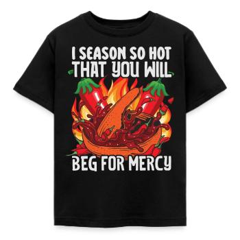 Red Hot Chili Sauce Spicy Food Lover Apparel - Kids' T-Shirt - black - Front - AI Model Kid Female (0cm)