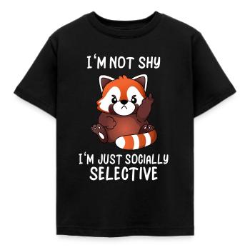 Cute Red Panda Social Selective Irony - Kids' T-Shirt - black - Front - AI Model Kid Female (0cm)